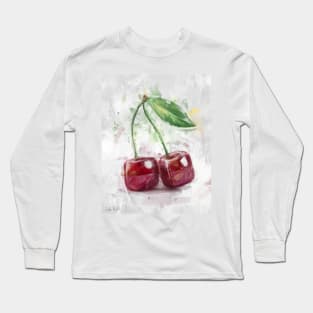 Cube Cherries Painted in a Contemporary Style Long Sleeve T-Shirt